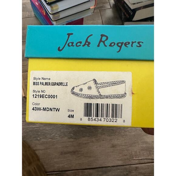 NWT Jack Rogers Kids' Midnight Navy Miss Palmer Espadrille Flats Size 4M - Picture 7 of 8